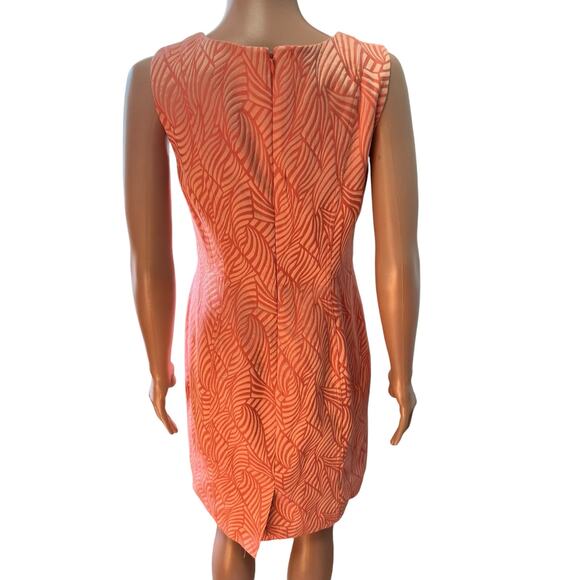 Calvin Klein Jacquard Knit Shift Dress 4 Sleeveless Career Wedding Guest Date - Picture 3 of 5